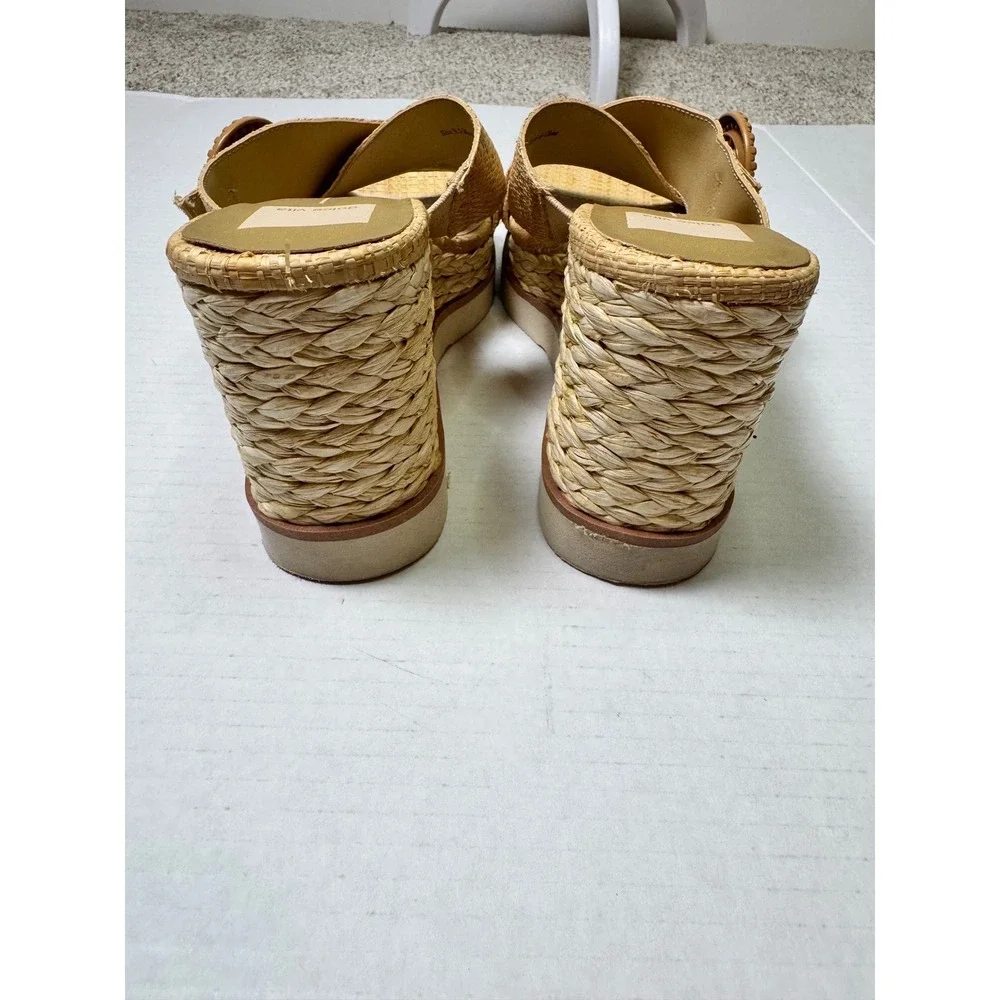 Dolce Vita Lisbet Wedge Sandel Light Natural Raffia 9.5 Coastal boho